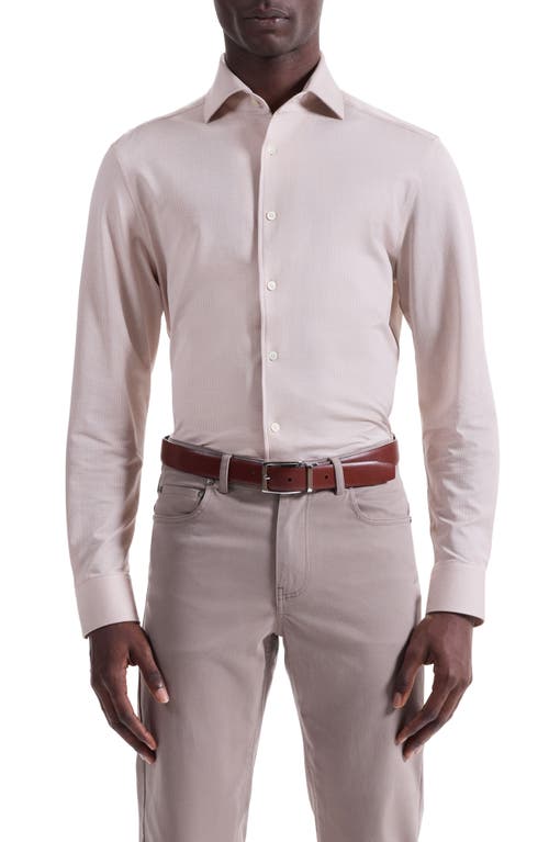 Bugatchi Devon Ooohcotton® Houndstooth Button-up Shirt In Pink