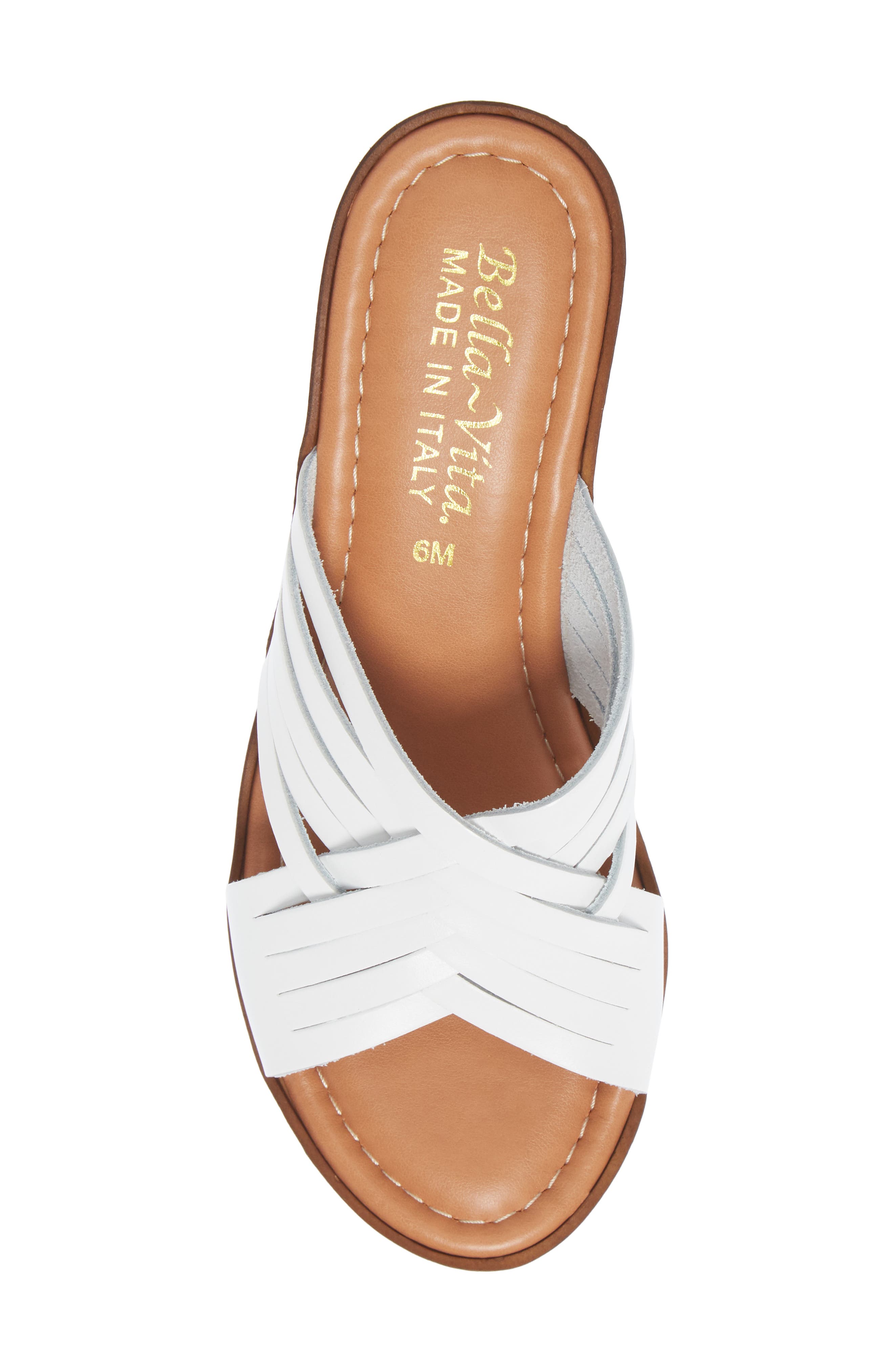 Cat Wedge Slide Sandal, Alternate, color, WHITE ITALIAN LEATHER
