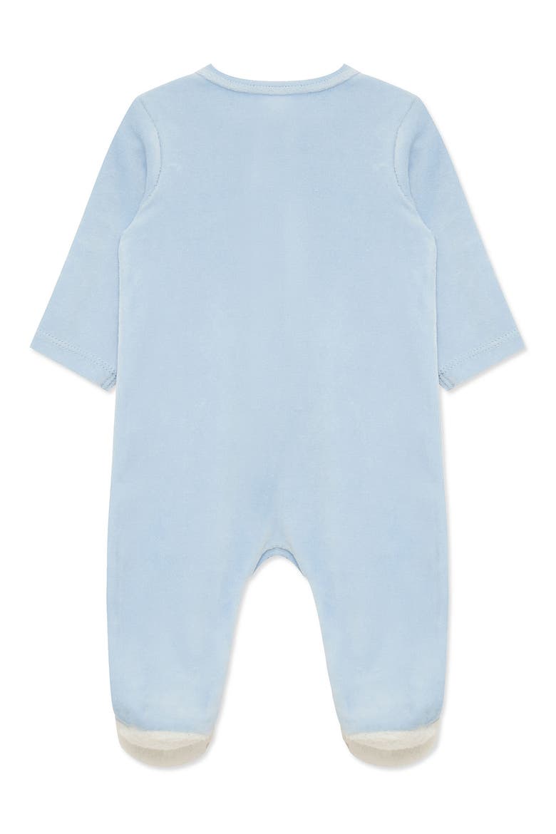 Kids' Animal Velour Footie, Alternate, color, BLUE