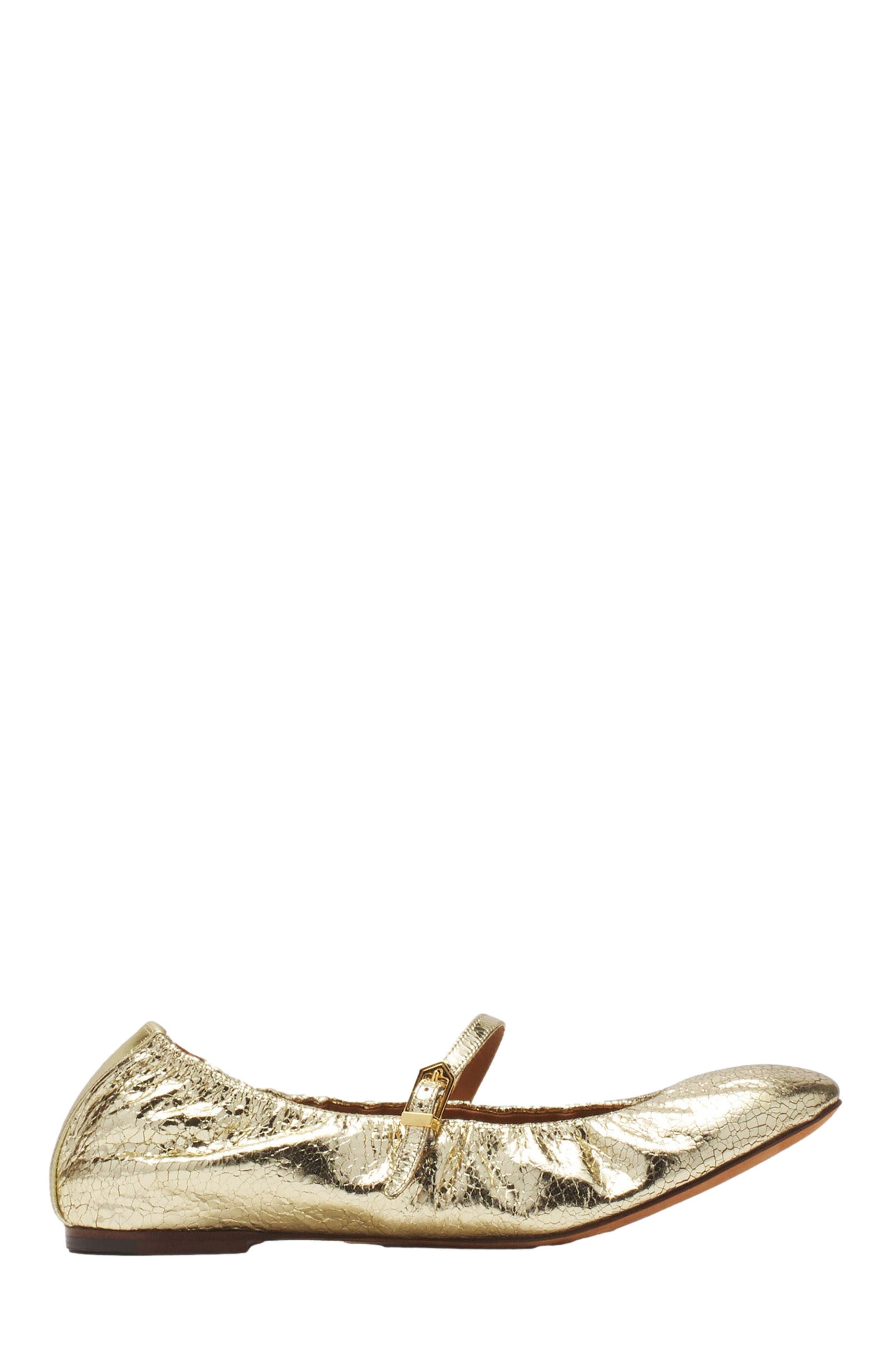 Lanvin MARY JANE IN CRACKLED METALLIC LEATHER, Main, color, 