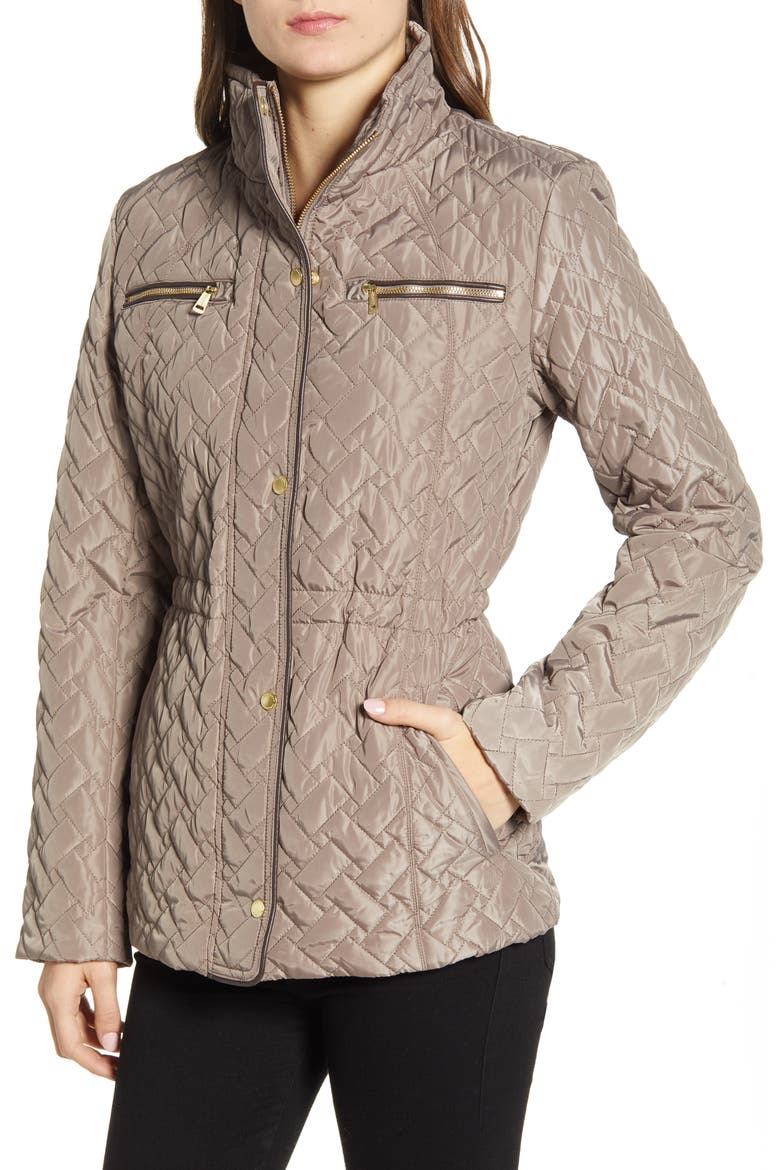 Quilted Jacket, Alternate, color, CASHEW