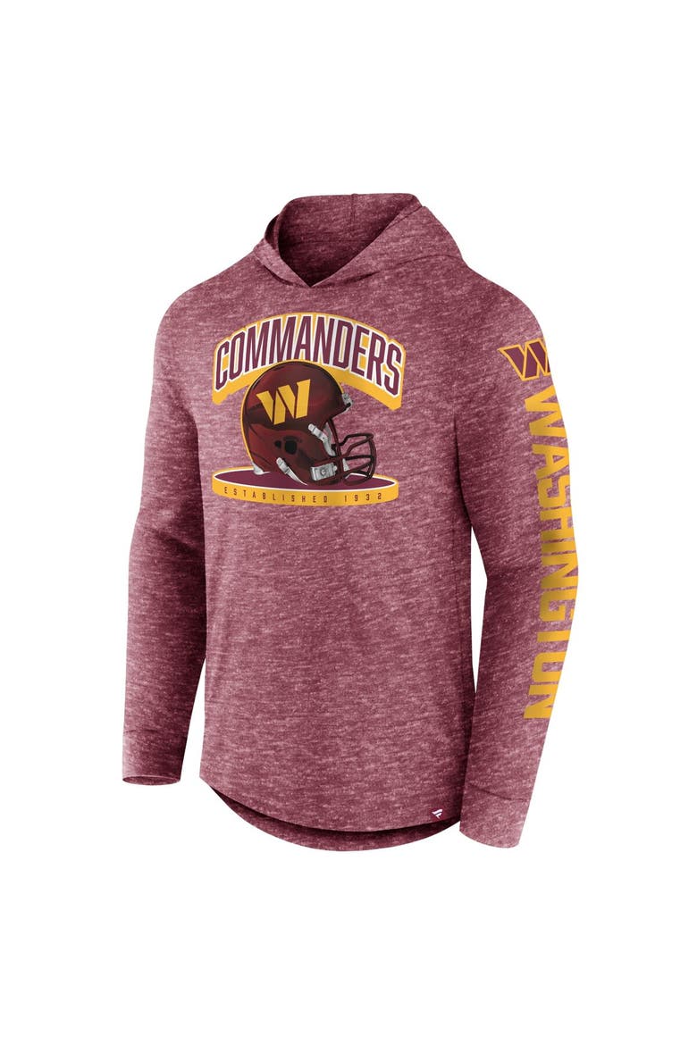 Men's Fanatics Branded Burgundy Washington Commanders Helmet Platform Long Sleeve Hoodie T-Shirt, Alternate, color, Burgundy