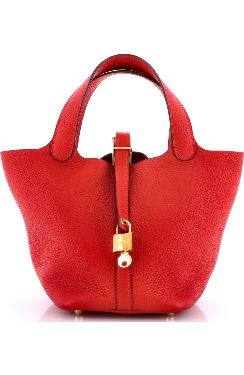 Pre-Owned Hermes Picotin Lock Bag Clemence PM, Main, color, Rouge Casaque