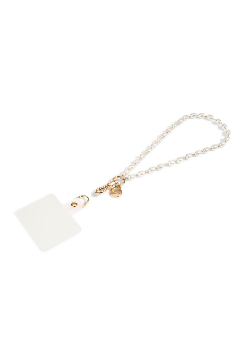 faux pearl phone charm, Alternate, color, SEA PEARL