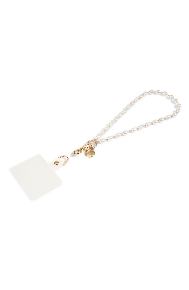 Kate Spade New York faux pearl phone charm, Alternate, color, Sea Pearl