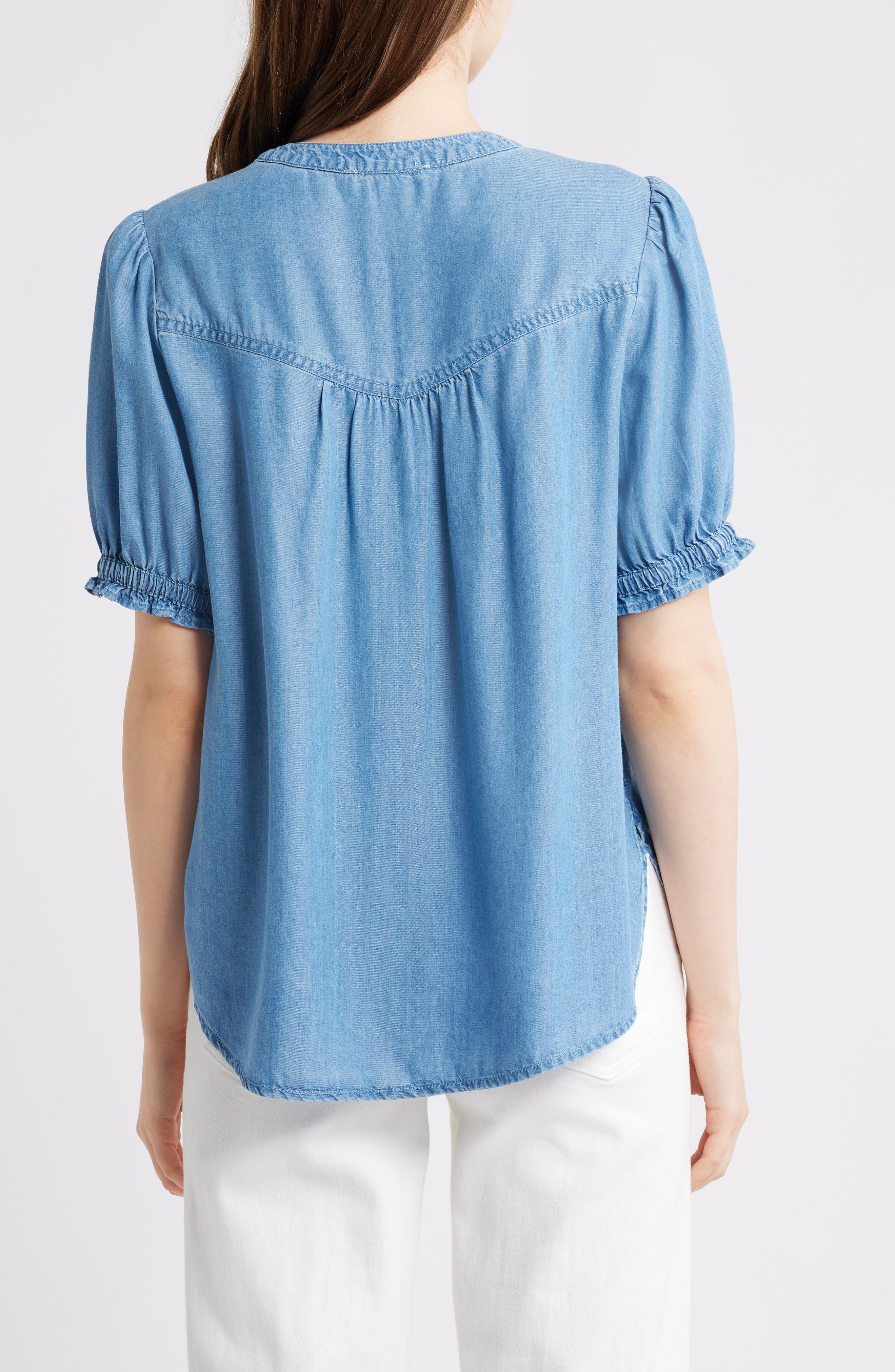 Lowen Short Sleeve Chambray Top - image 2