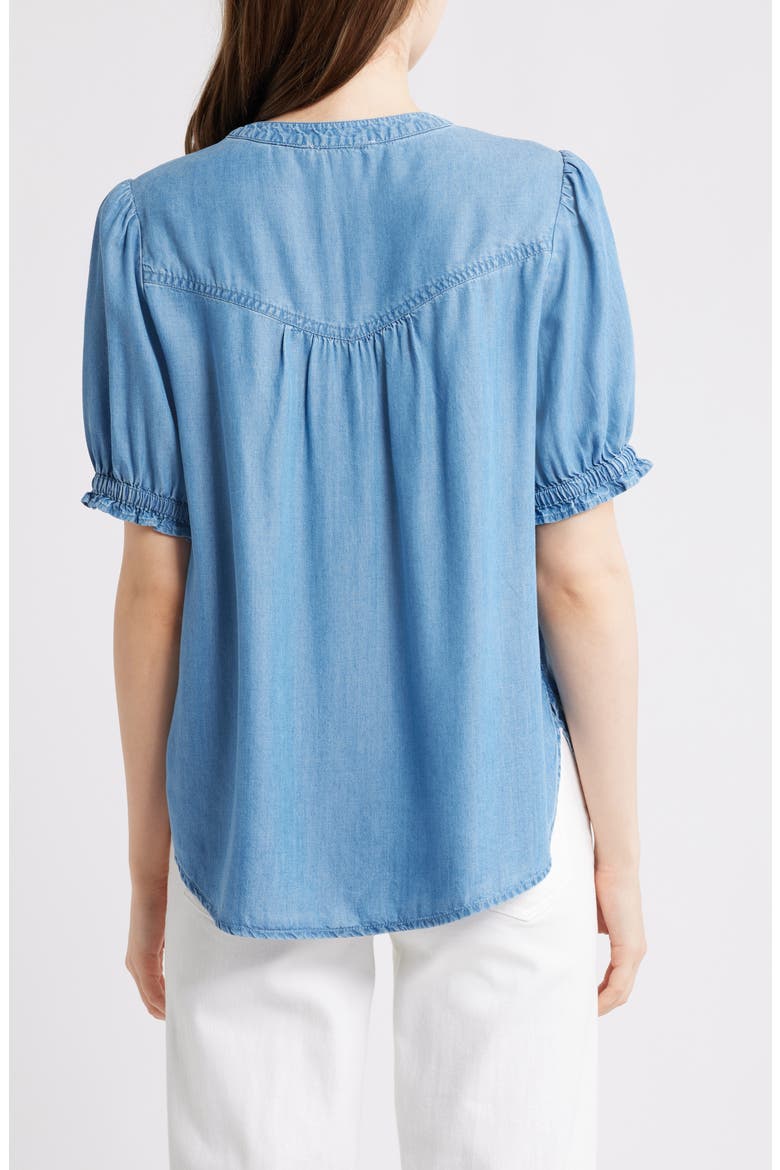 Lowen Short Sleeve Chambray Top, Alternate, color, MEDIUM WASH