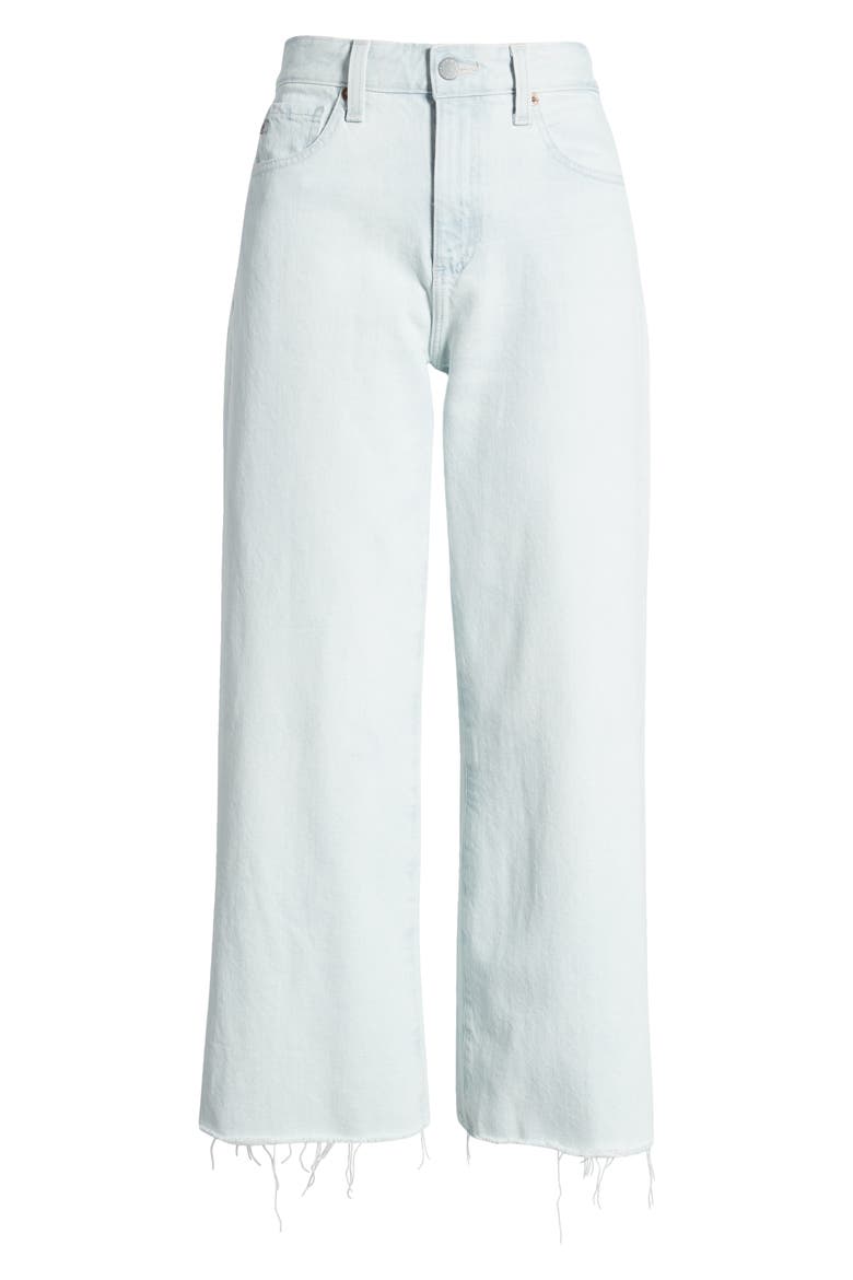 Saige Raw Hem High Waist Ankle Wide Leg Jeans, Alternate, color, TIDE POOL