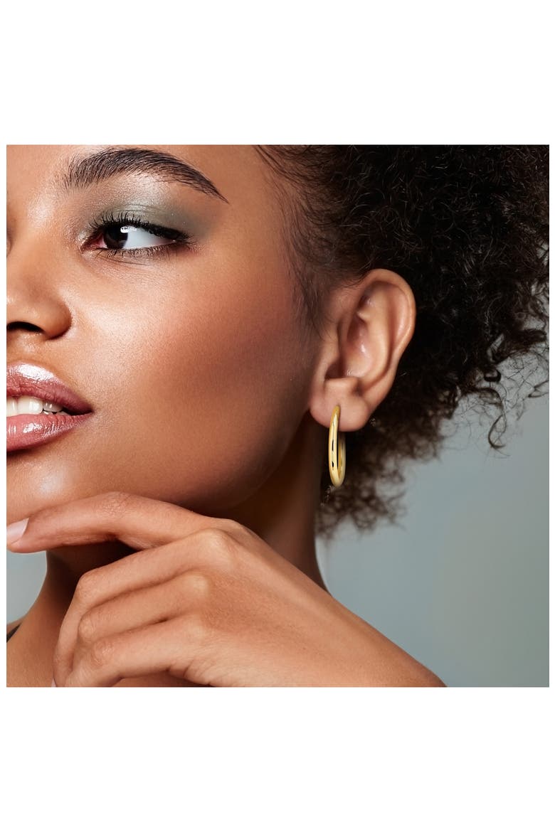 10K Gold Hoop Earrings, 30mm, Alternate, color, GOLD
