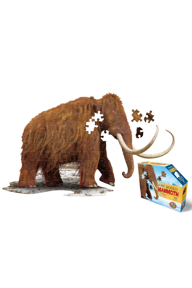 Woolly Mammoth 100 Piece Jigsaw Puzzle, Alternate, color, Multicolored