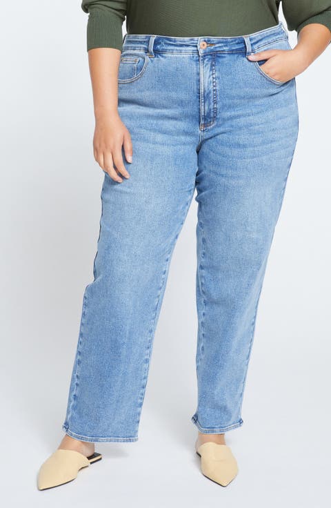 Etta High Waist Ankle Straight Leg Jeans (Plus)