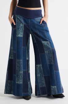 Free People Patches Wide Leg Jeans