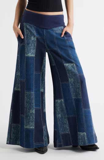 Free People Patches Wide Leg Jeans