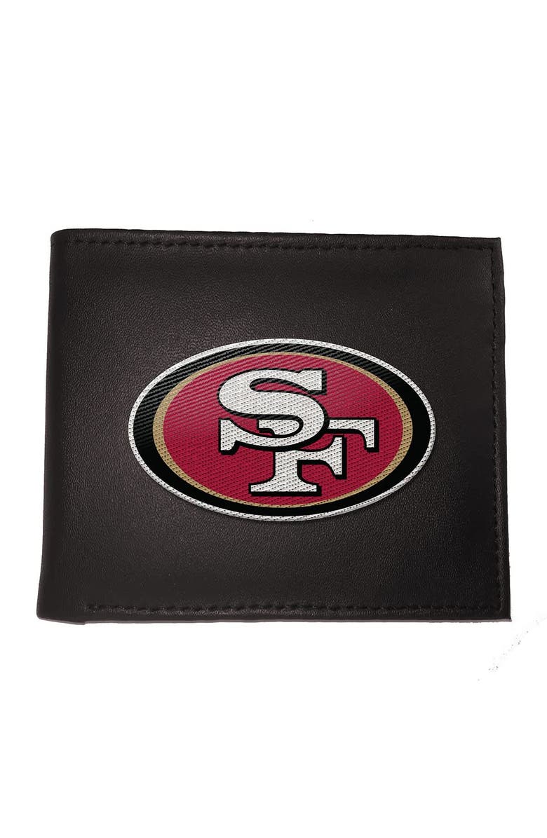 Evergreen Enterprises San Francisco 49ers Synthetic Leather Embroidered Bifold Wallet, Main, color, Black