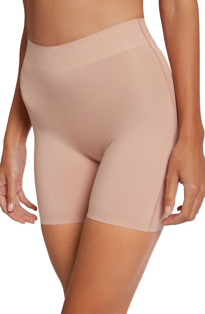 Wolford Cotton Contour Control Shaping Shorts, Alternate, color, Rose