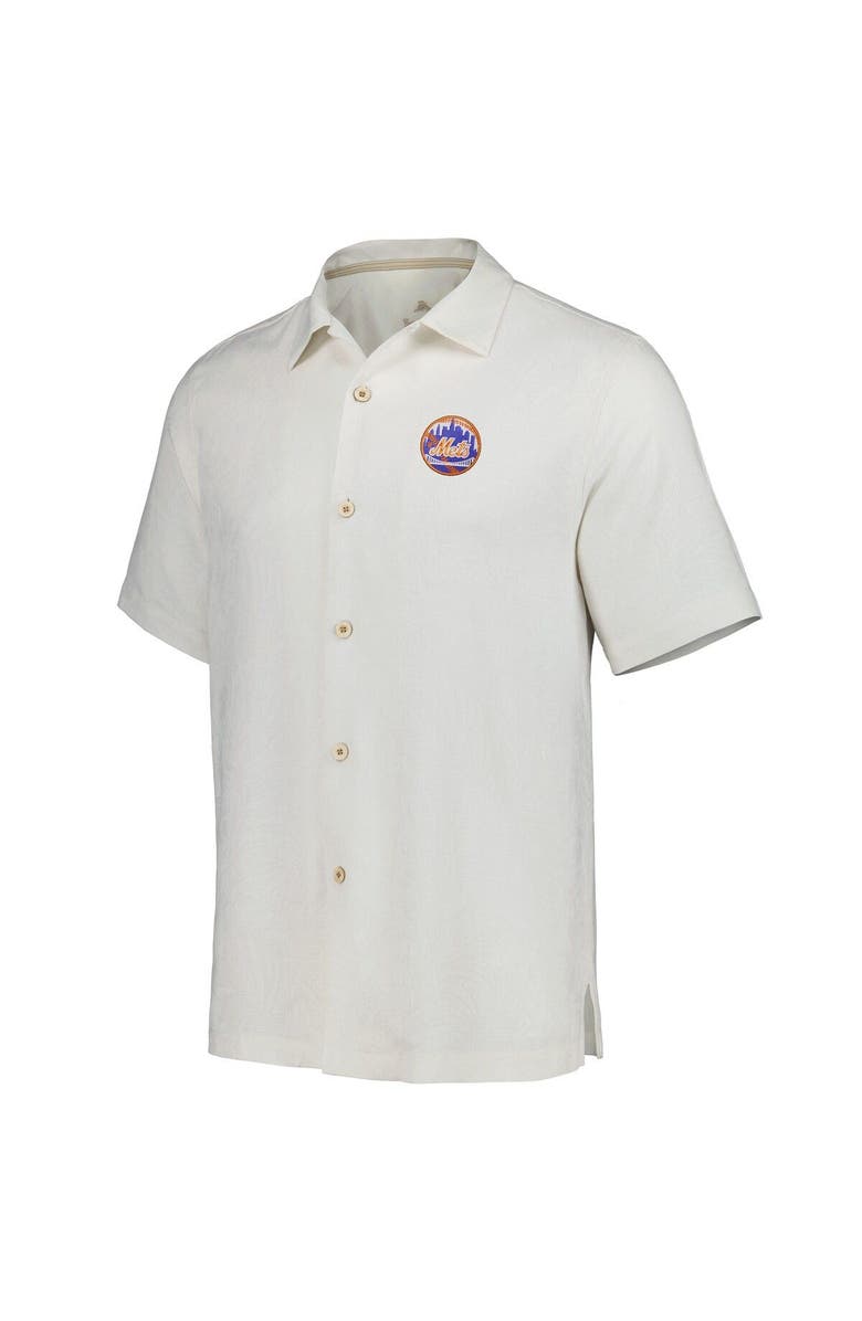 Tommy Bahama Men's Tommy Bahama White New York Mets Sport Tropic Isles Camp Button-Up Shirt, Alternate, color,