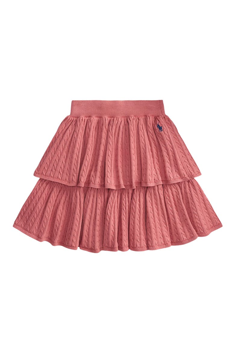 Kids' Cable Knit Cotton Skirt, Main, color, PINK
