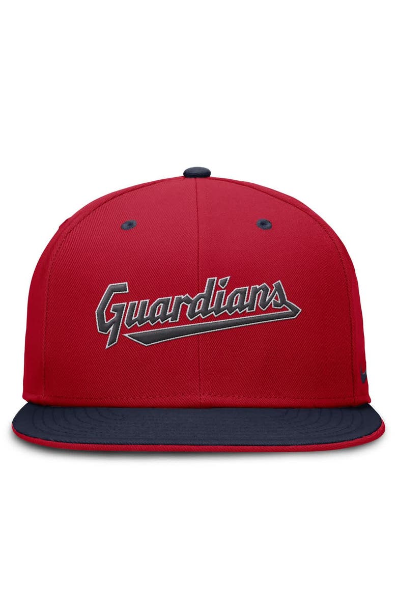 Nike Men's Nike  Red/Navy Cleveland Guardians  True Primetime Two-Tone Performance Fitted Hat, Alternate, color, Red
