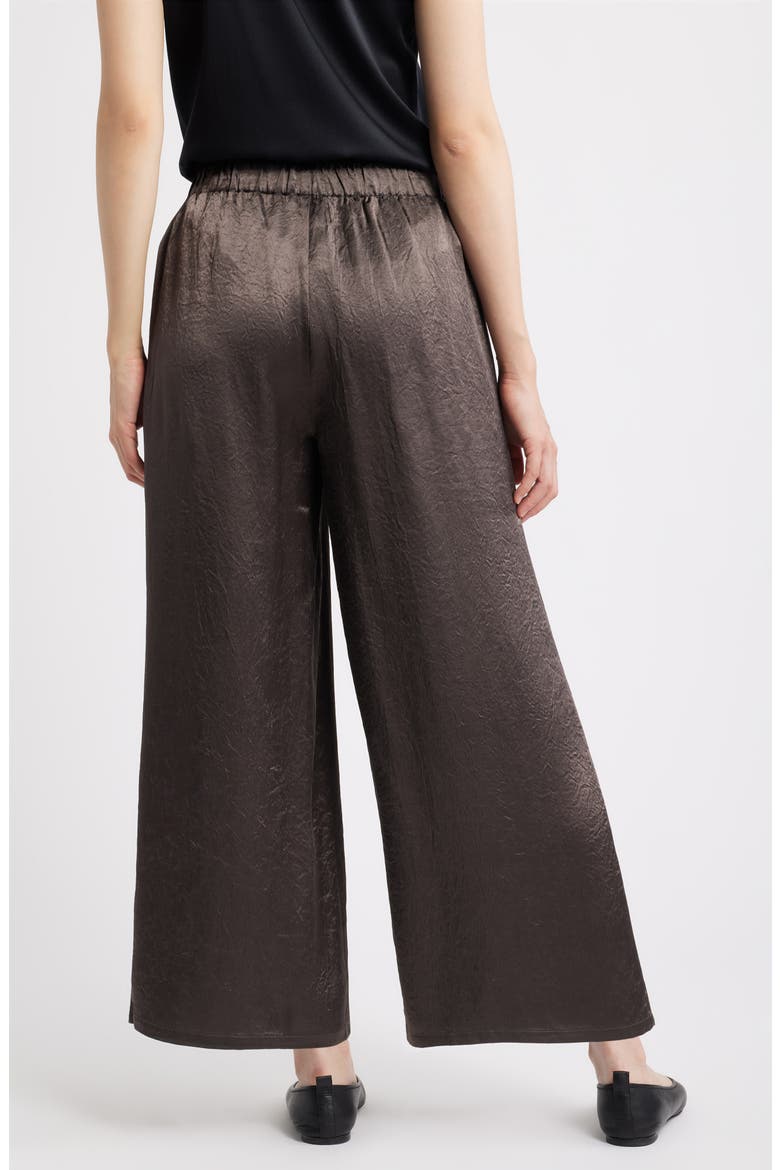 Crinkle Satin Wide Leg Ankle Pants, Alternate, color, RYE