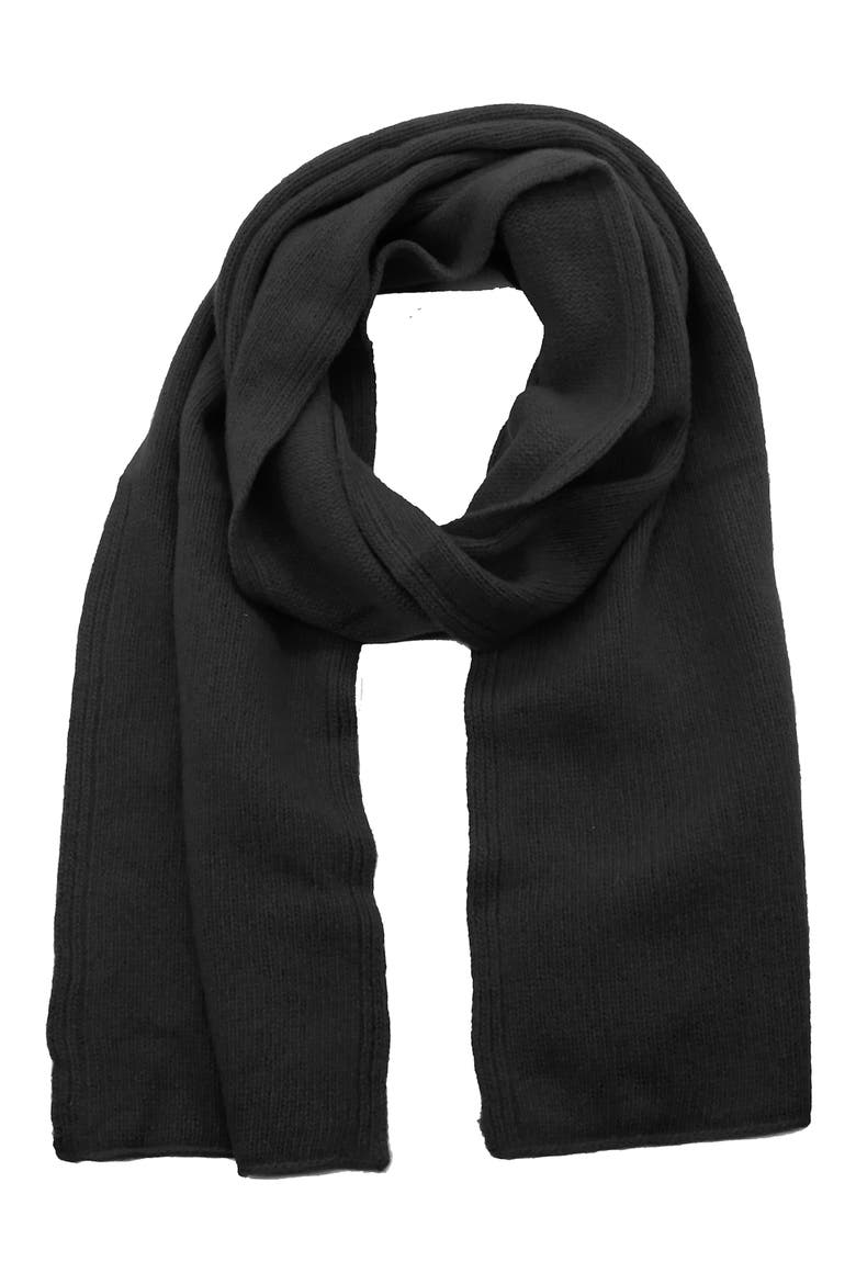 Cashmere Jersey Scarf, Main, color, BLACK