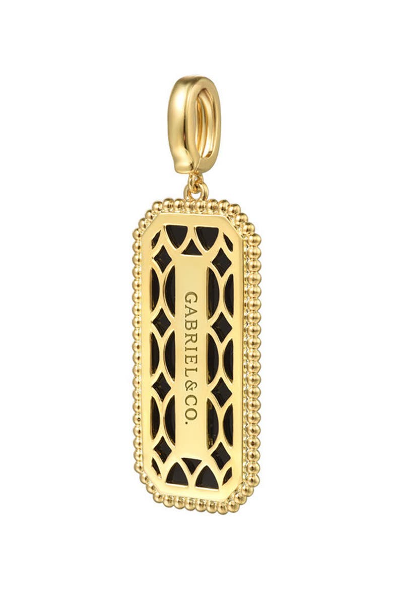 Diamond & Onyx Bujukan Medallion Pendant, Alternate, color, GOLD