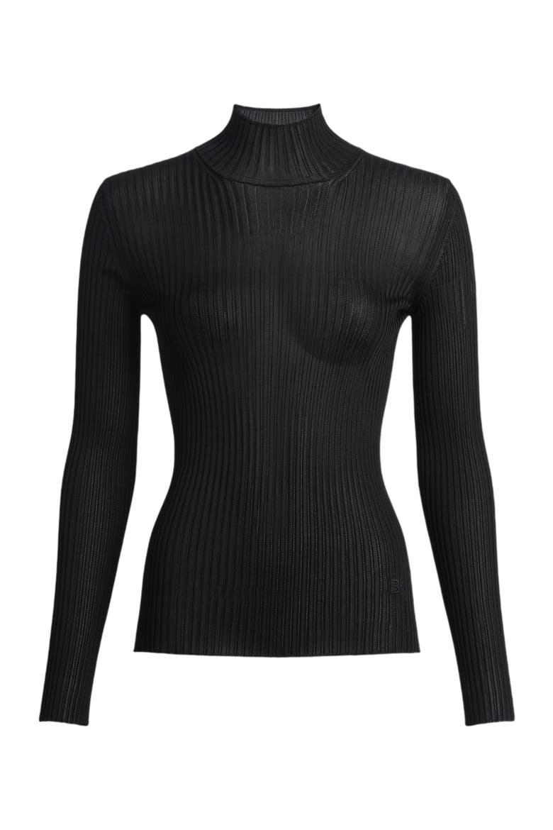 Fine ribbed knit jumper, Main, color, black