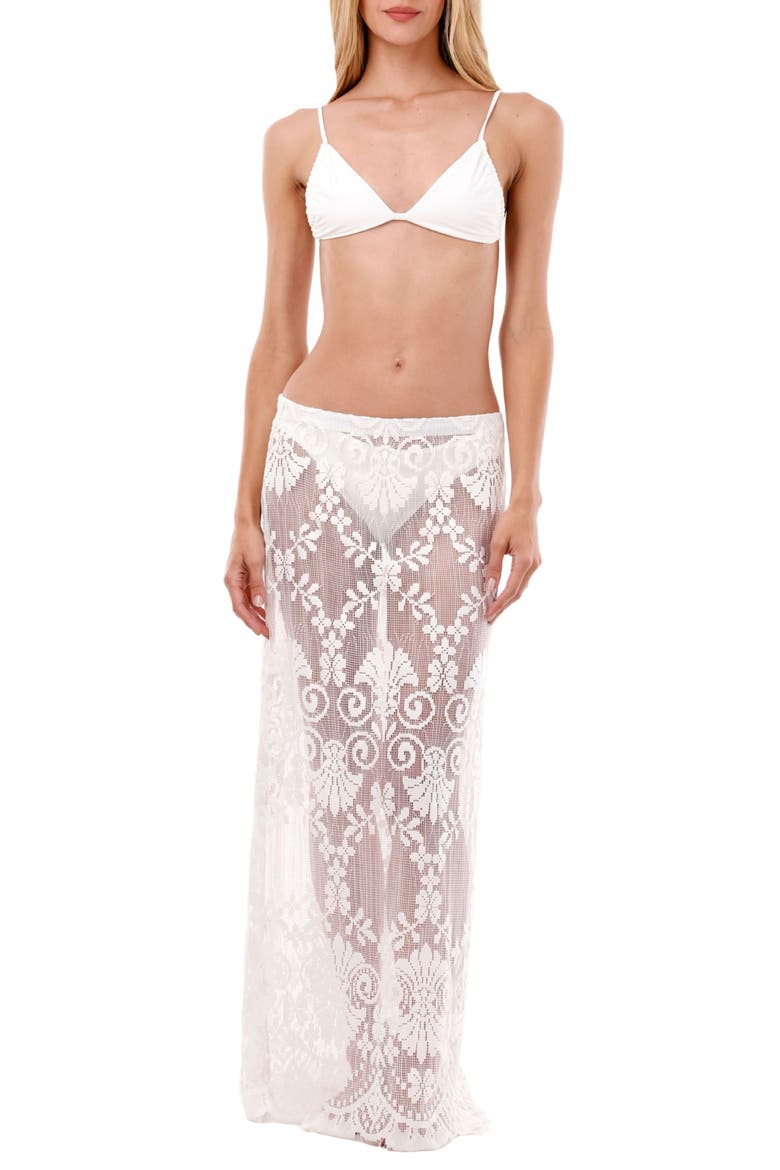 Encaje Lace Cover-Up Skirt, Main, color, IVORY