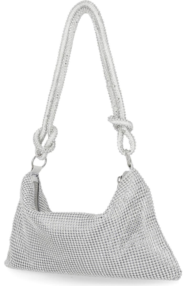 Jessica McClintock Dolly Crystal Mesh Shoulder Bag, Alternate, color, 42N-Silver