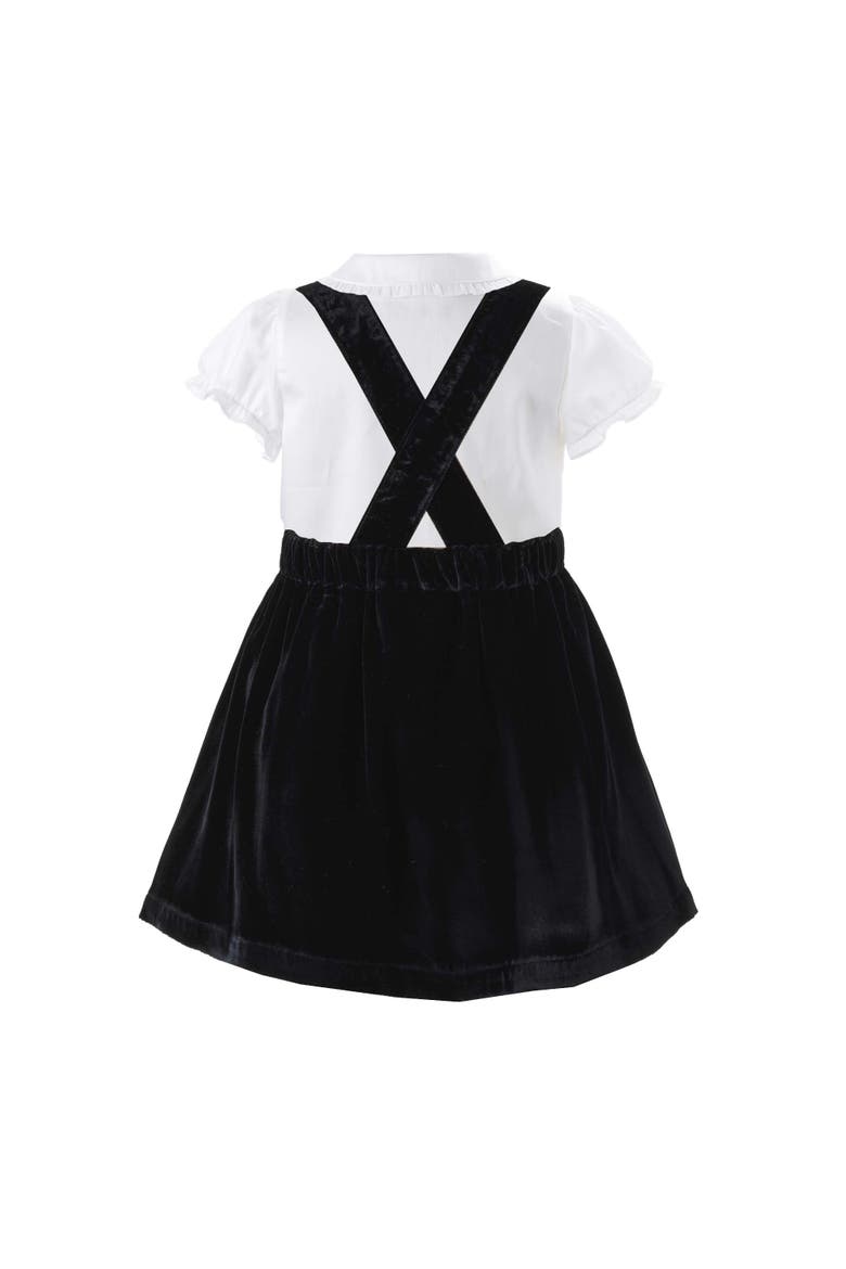 Eloise Black Silk Velvet Pinafore Set, Alternate, color, Black