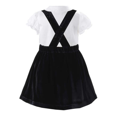 RACHEL RILEY RACHEL RILEY ELOISE BLACK SILK VELVET PINAFORE SET 