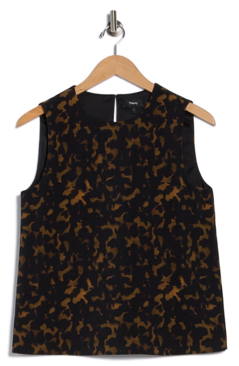 Theory Sleeveless Shell Top, Alternate, color, Dark Brown Multi