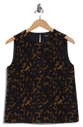 Theory Sleeveless Shell Top In Black