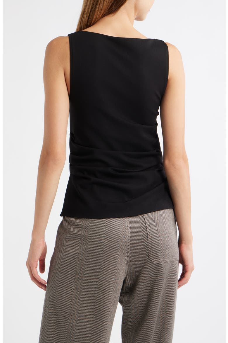 Irina Shirred Ponte Tank, Alternate, color, BLACK