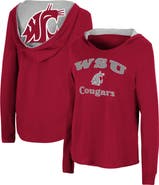 COLOSSEUM Women's Colosseum Crimson Washington State Cougars Catalina Hoodie Long Sleeve T-Shirt