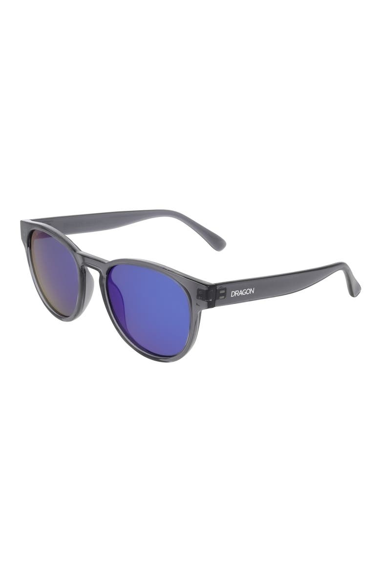 53mm Round Sunglasses, Alternate, color, SHINY CRYSTAL GREY