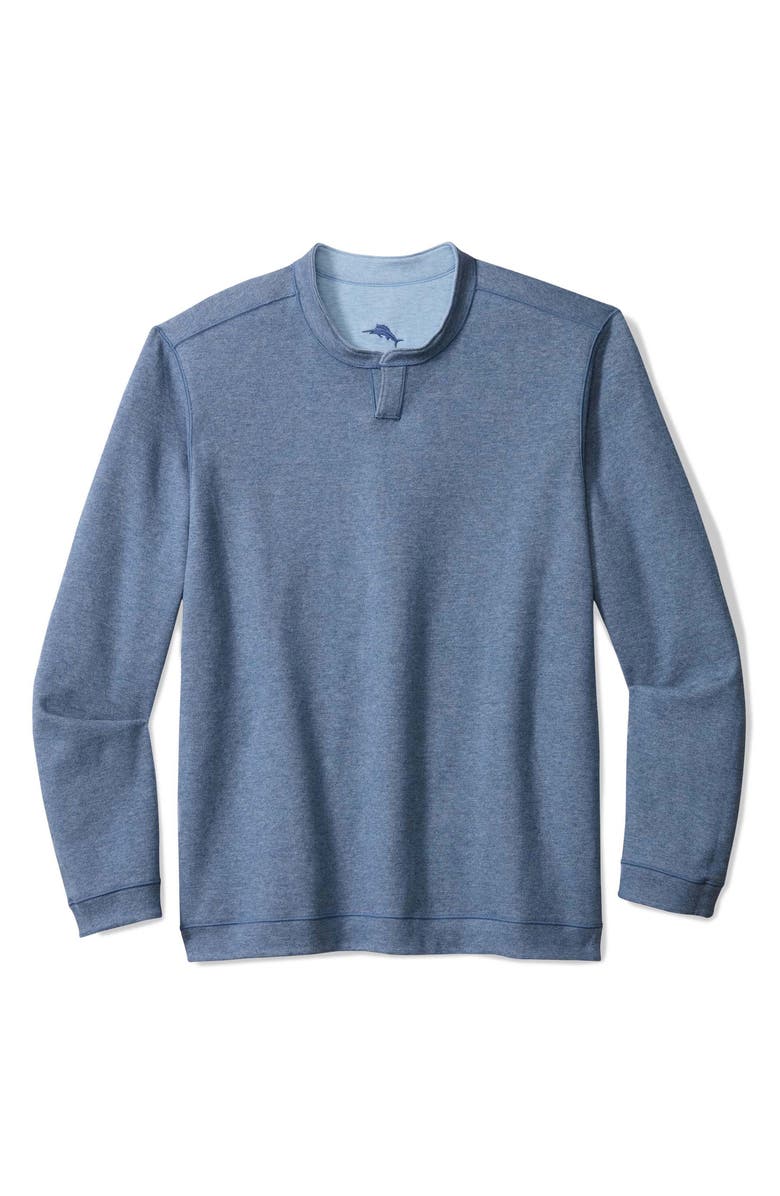 Tommy Bahama Flipview Abaco Split Neck T-Shirt, Alternate, color, Blue Muscari Heather