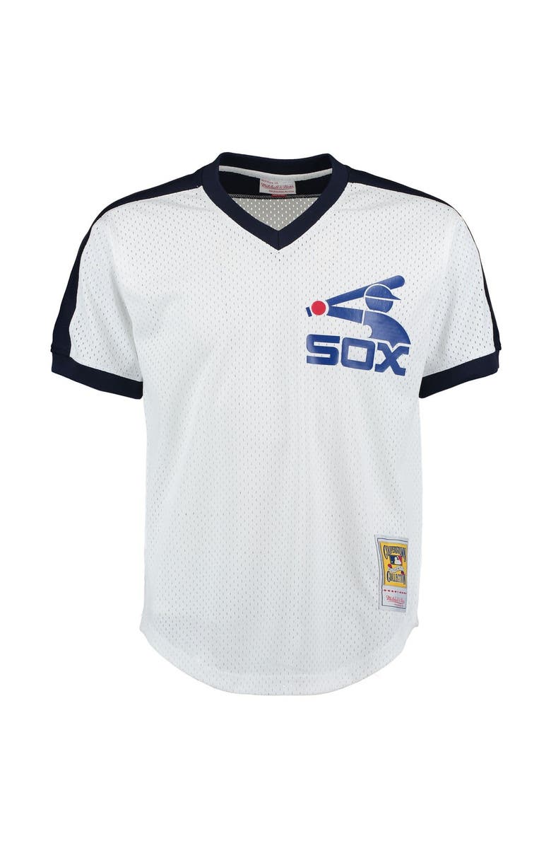 Mitchell & Ness Men's Mitchell & Ness Carlton Fisk White Chicago White Sox Cooperstown Mesh Batting Practice Jersey, Alternate, color, White