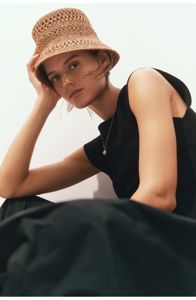 H&M Handmade straw hat, Main, color, Dark Beige