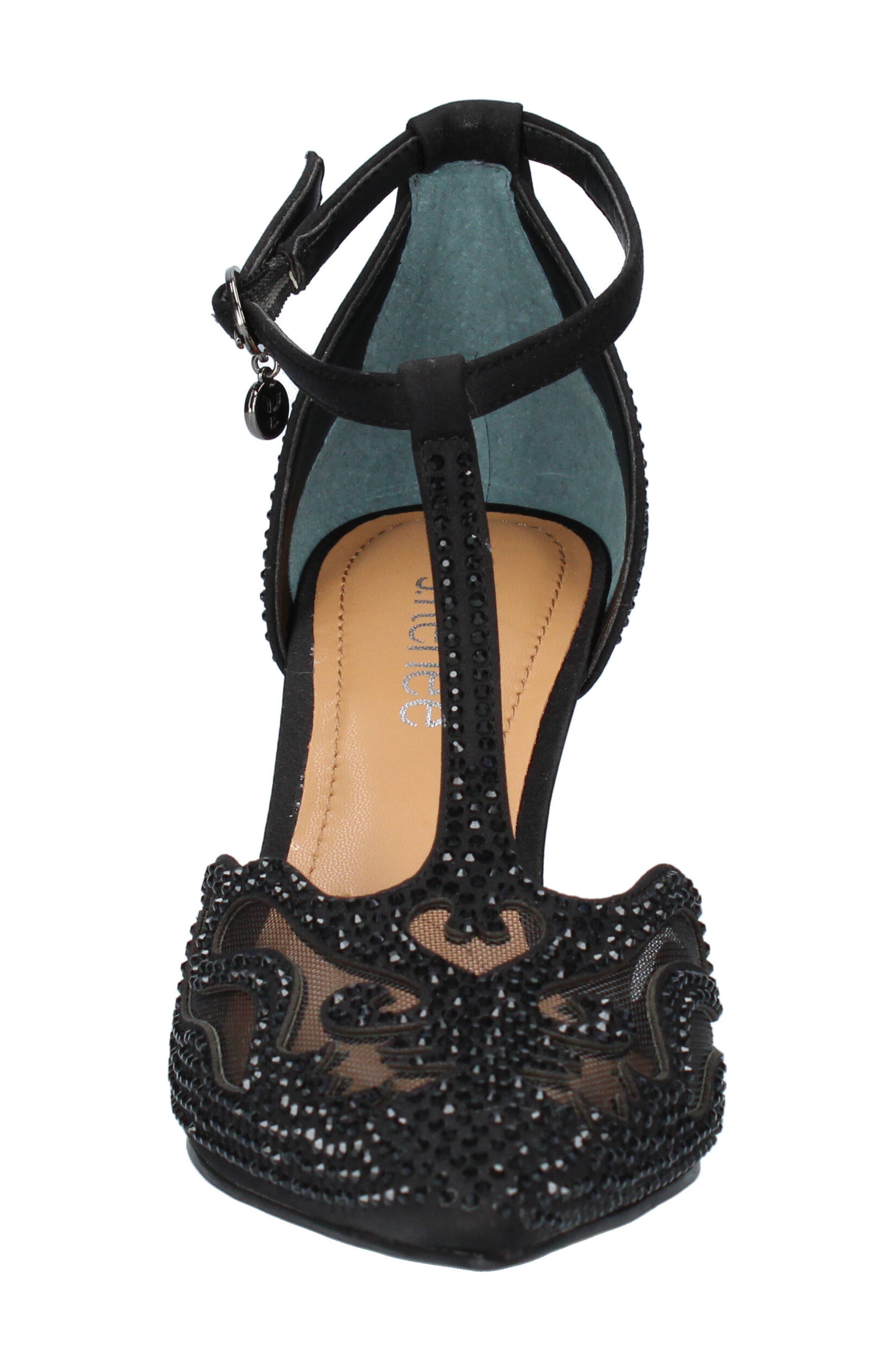 J. Reneé Lisha Rhinestone Pointed Toe Pump, Alternate, color, Black