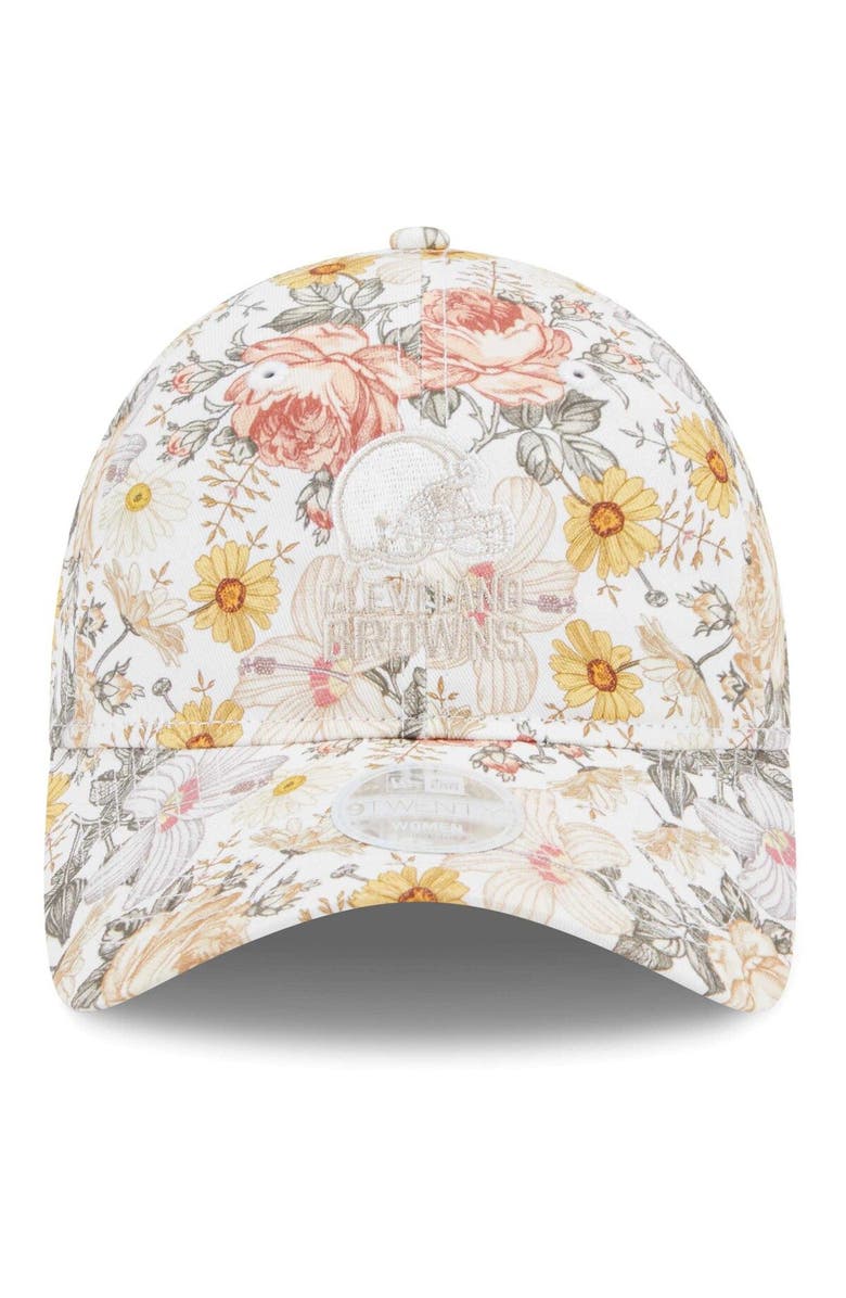 New Era Women's New Era Cream Cleveland Browns Bloom 9TWENTY Adjustable Hat, Alternate, color, 