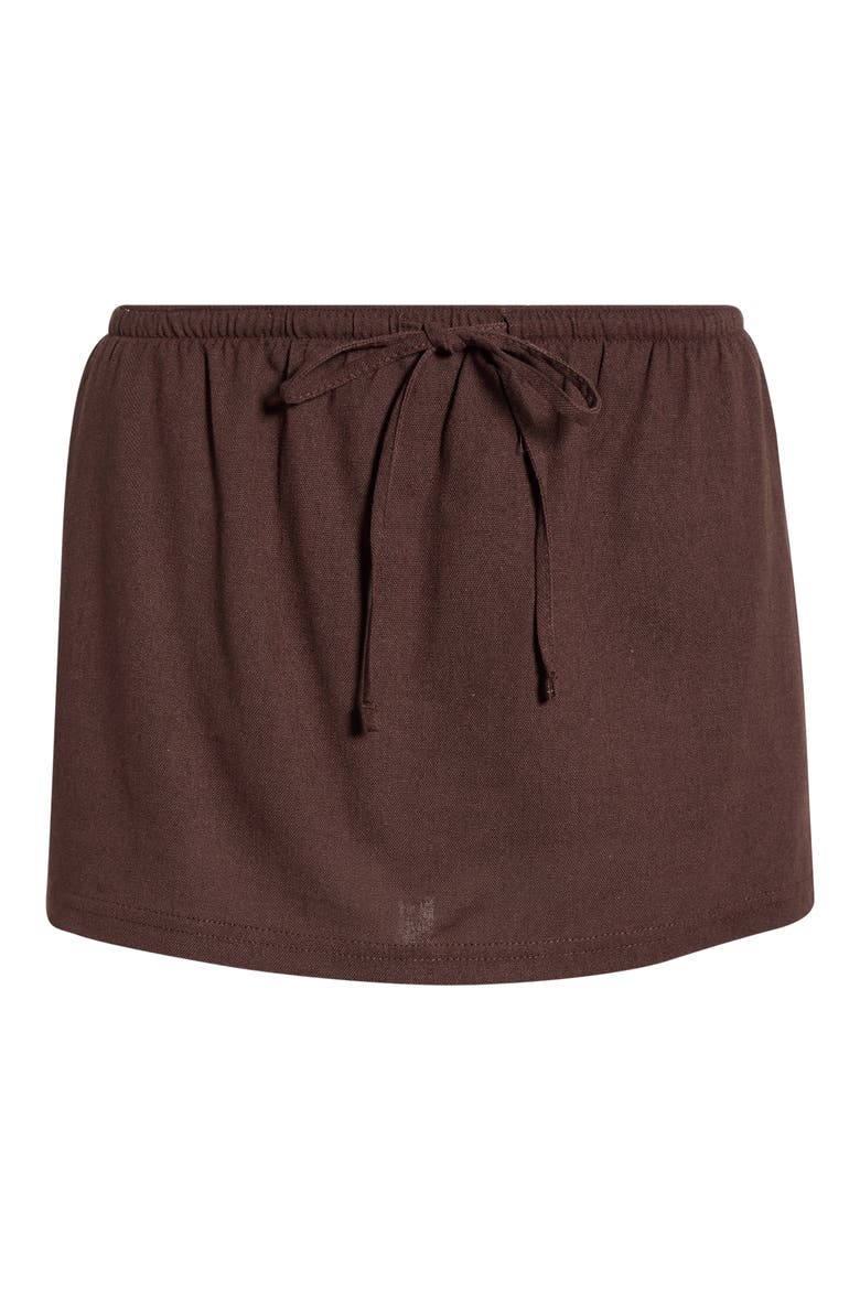 Tie Waist Miniskirt, Alternate, color, BROWN