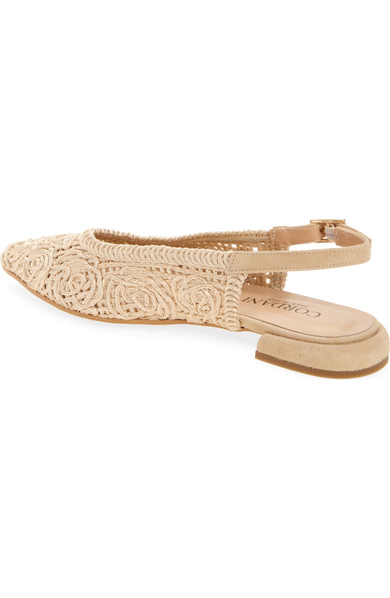 Cordani Nika Slingback Woven Raffia Flat, Alternate, color, Beige