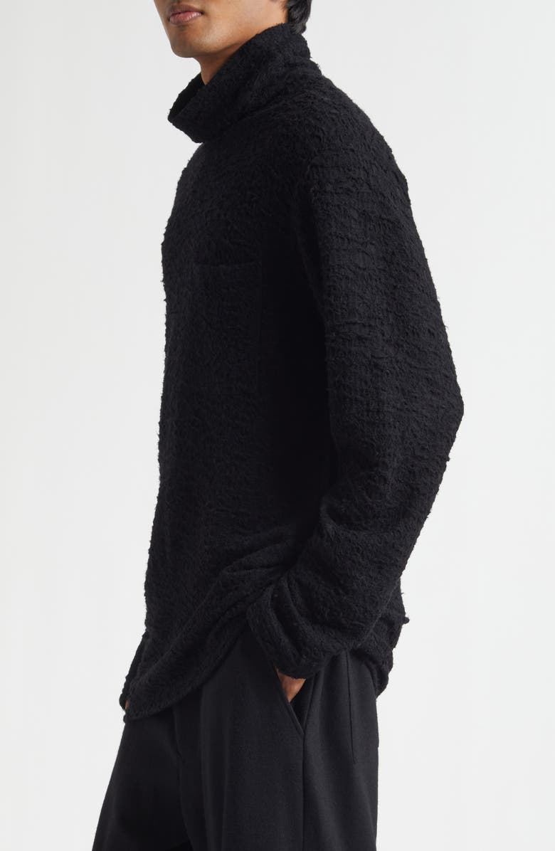 Yohji Yamamoto Wool Turtleneck Sweater, Alternate, color, Black