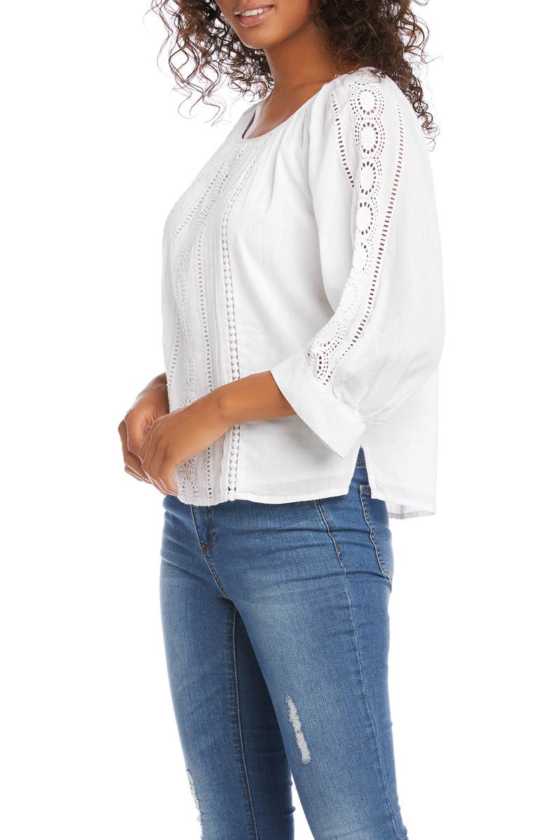 Karen Kane Eyelet Inset Top, Alternate, color, 