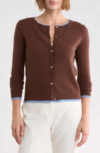 Tipped Cashmere Cardigan
