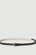 Brunello Cucinelli Vintage-effect leather belt with shimmering buckle and shiny loop