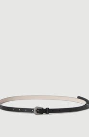 Brunello Cucinelli Vintage-effect leather belt with shimmering buckle and shiny loop