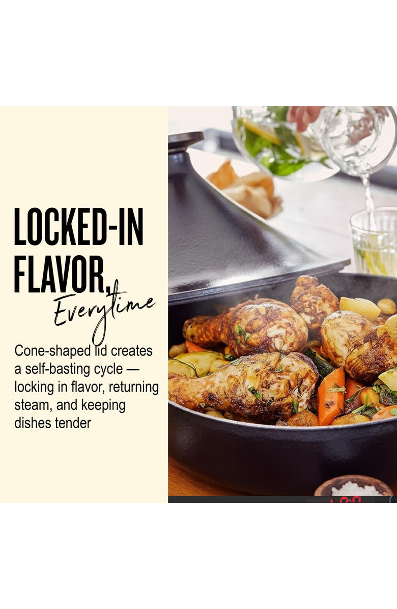 Alva Nori 3Qt Enameled Cast Iron Tagine Pot, Alternate, color, Black