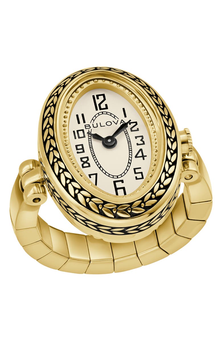 BULOVA Archive Series Art Deco Ring Watch, 17mm x 24mm, Alternate, color, Gold-Tone