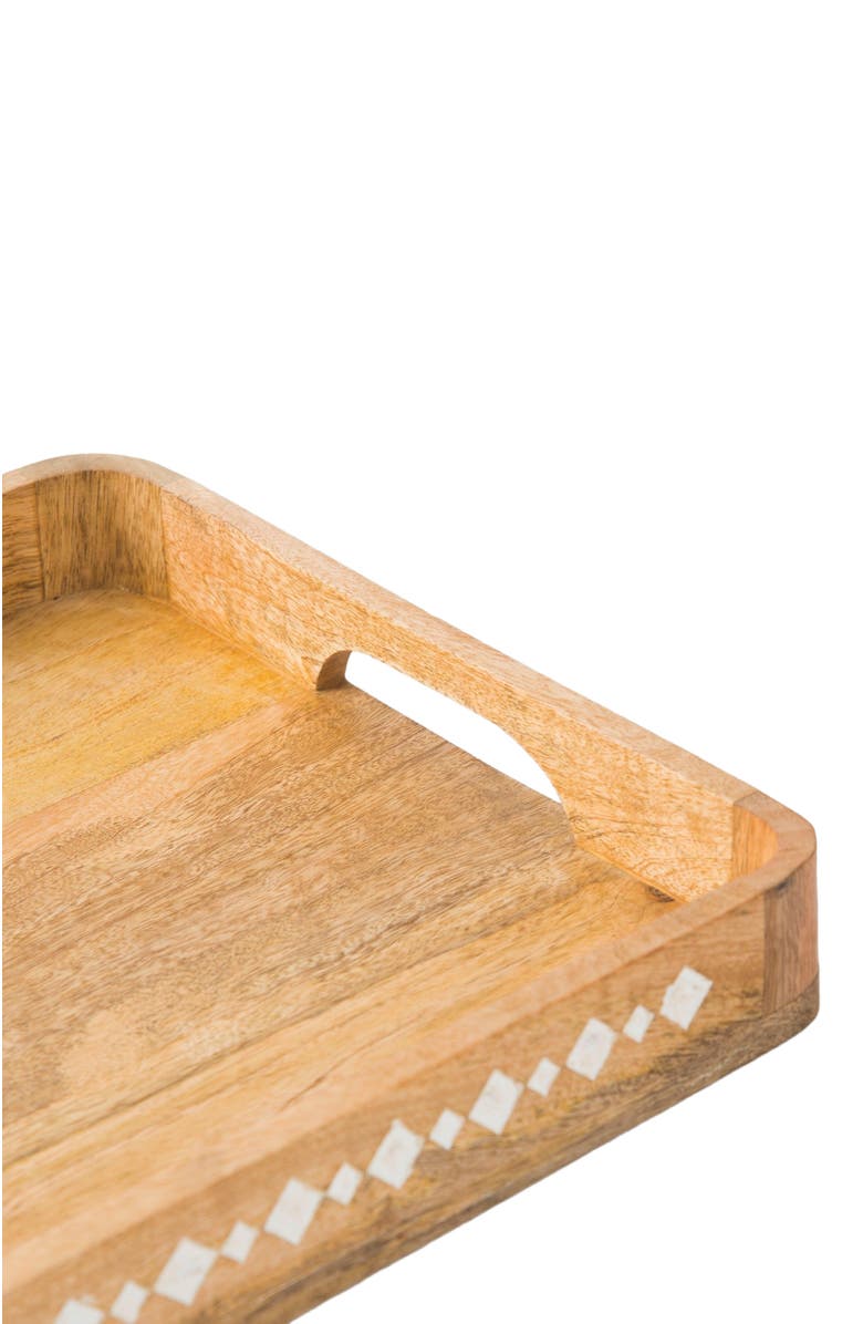 Mela Artisans Artisan's Grace Carved Wooden Large Tray, Alternate, color, Brown